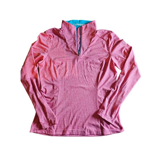 Spyder Quarter Zip Pullover Jacket Womens Pink Cameo Thermostretch Size 10 (549 - Picture 1 of 7